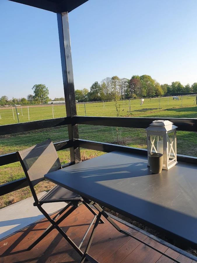 Houten Huisje Tussen Paarden Nieuwerkerken Esterno foto